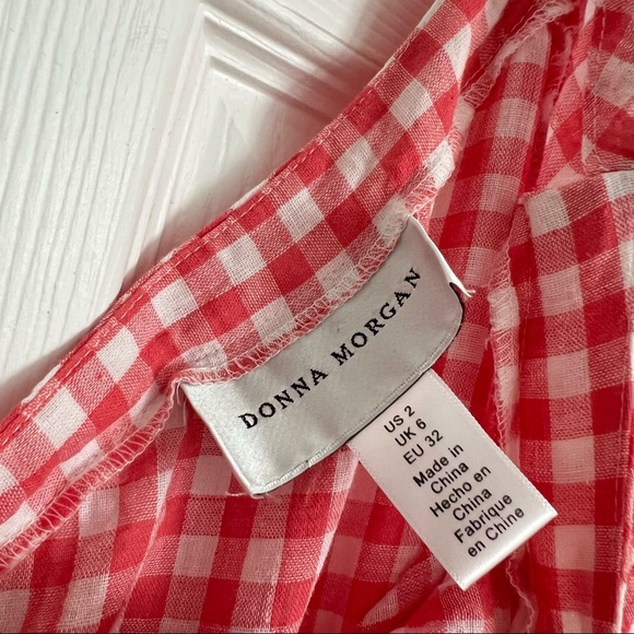 Donna Morgan | Short Sleeve Plaid Linen Midi Shirt Dress - Picture 10 of 10